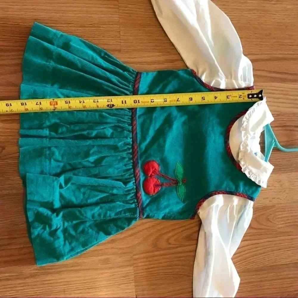 Toddler Dress and Shirt Cherries Corduroy Ruffles
